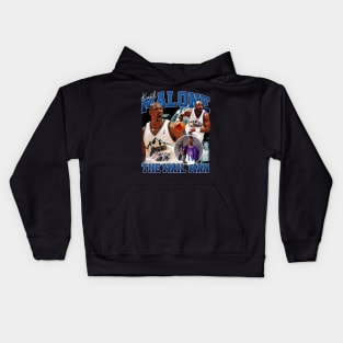 Karl Malone The Mail Man Basketball Legend Signature Vintage Retro 80s 90s Bootleg Rap Style Kids Hoodie